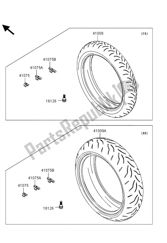 All parts for the Tires of the Kawasaki Ninja ZX 10R 1000 2013