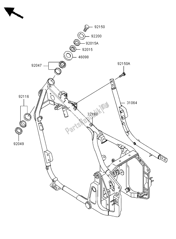 Toutes les pièces pour le Cadre du Kawasaki VN 800 Classic 2006