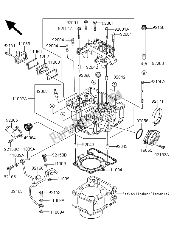 Tutte le parti per il Testata del Kawasaki KLX 250 2011