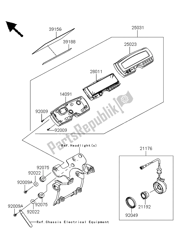 All parts for the Meter of the Kawasaki KLX 250 2012