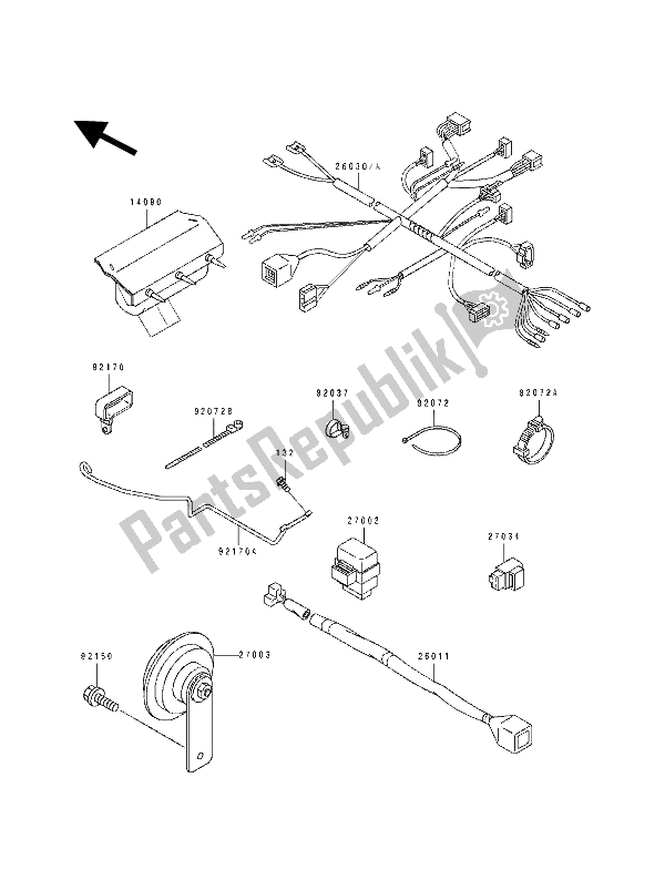 Todas las partes para Equipo Eléctrico de Kawasaki KDX 250 1991