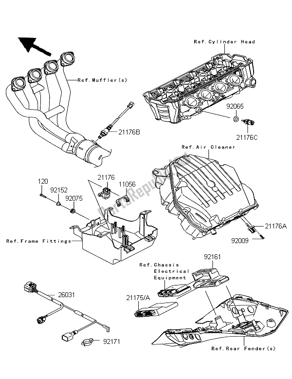 Todas las partes para Inyección De Combustible de Kawasaki Z 1000 SX 2012