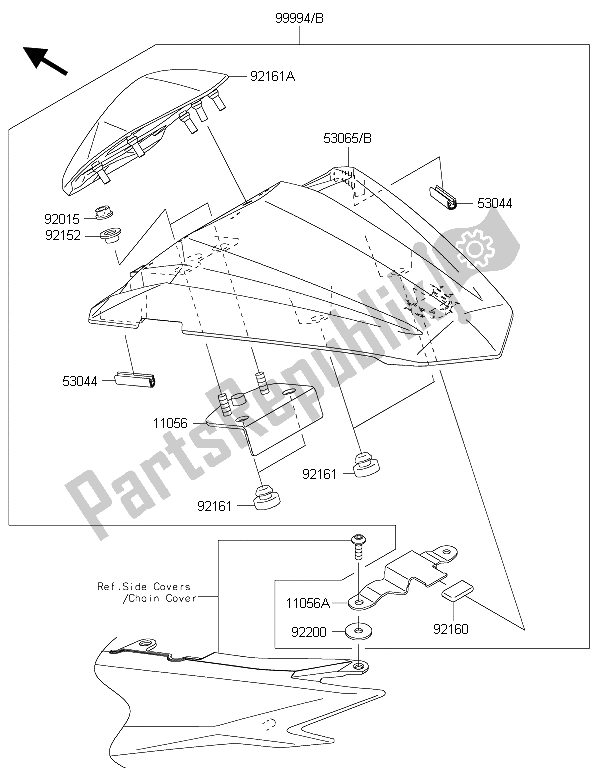 Toutes les pièces pour le Accessoire (housse De Siège Simple) du Kawasaki Ninja 300 ABS 2015