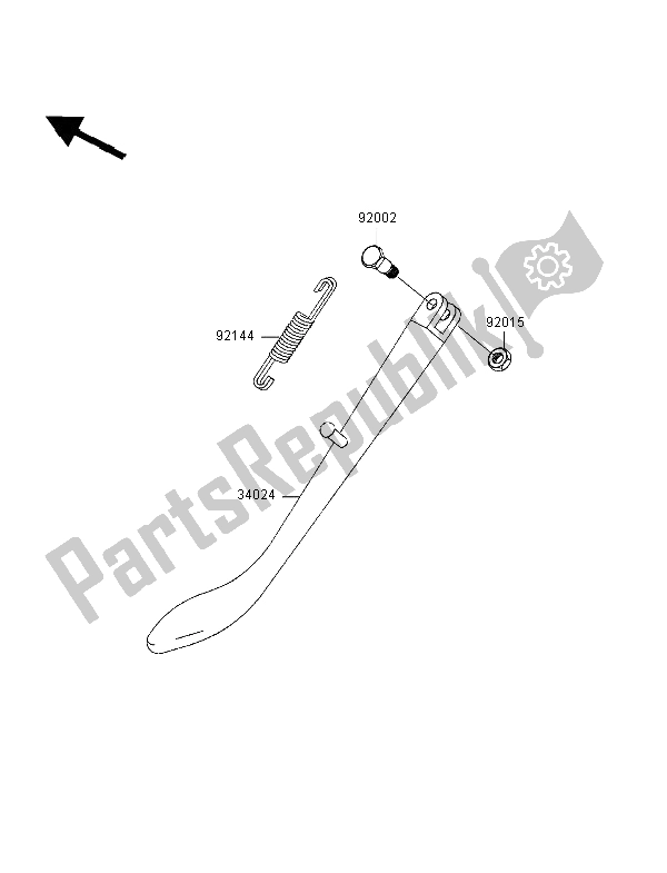 All parts for the Stand of the Kawasaki Eliminator 125 1998