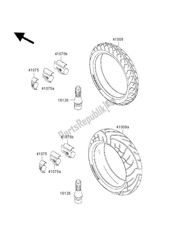 All parts for the Tires of the Kawasaki ZRX 1200S 2003