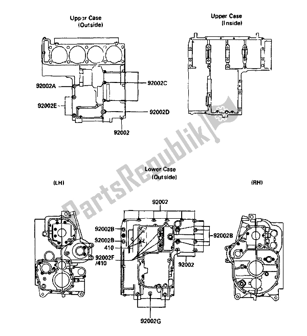 Toutes les pièces pour le Modèle De Boulon De Carter du Kawasaki GPZ 750R 1986