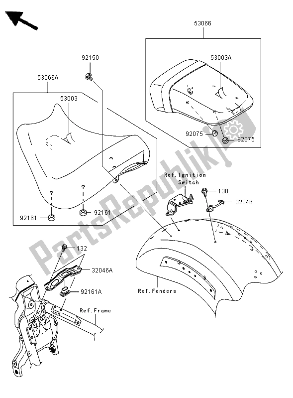 Toutes les pièces pour le Siège du Kawasaki VN 2000 2006