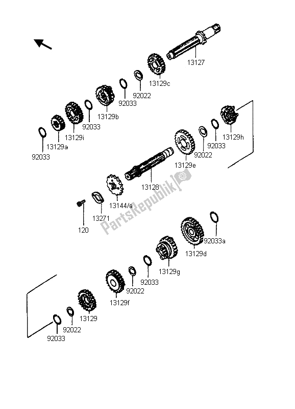 Tutte le parti per il Trasmissione del Kawasaki KMX 125 1998