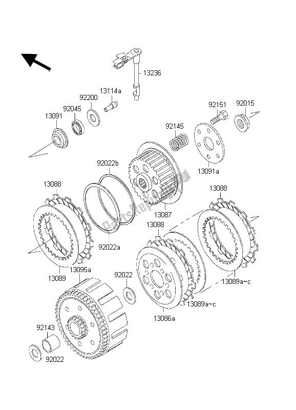 Todas las partes para Embrague de Kawasaki KLX 300R 1998