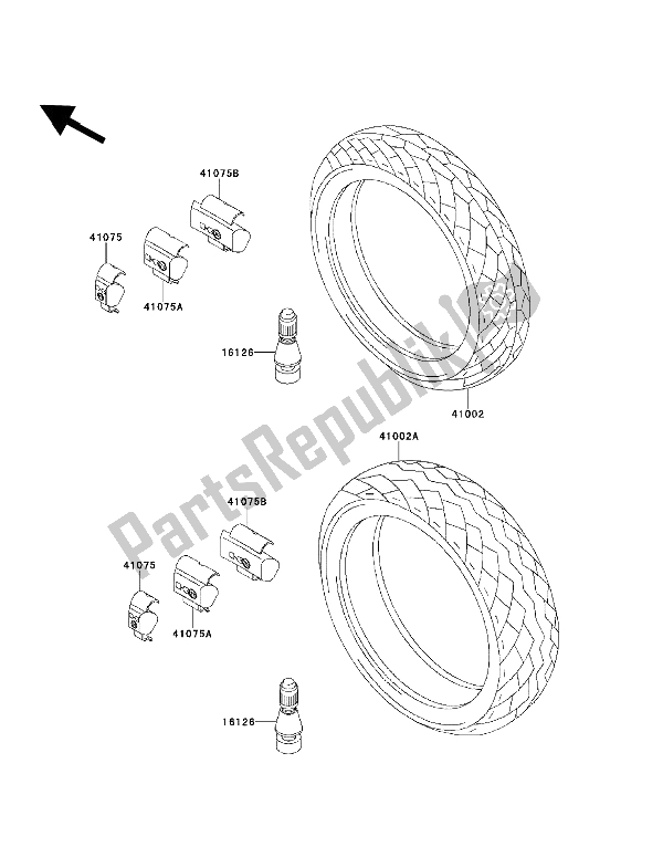 Todas las partes para Neumático de Kawasaki EN 500 1992