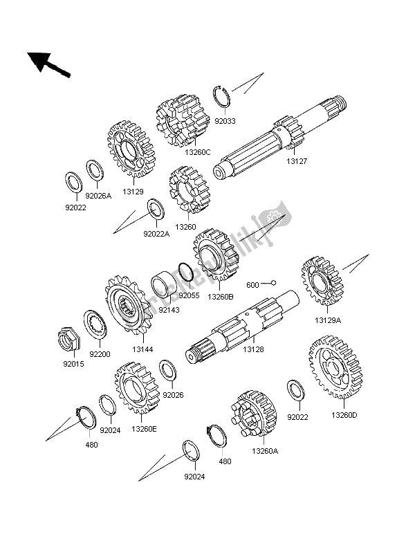 All parts for the Transmission of the Kawasaki VN 800 Classic 1997