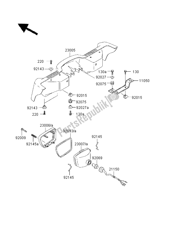 Todas las partes para Faro de Kawasaki KVF 400 4X4 2000