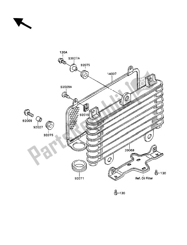 Tutte le parti per il Radiatore Dell'olio del Kawasaki ZXR 750 1989