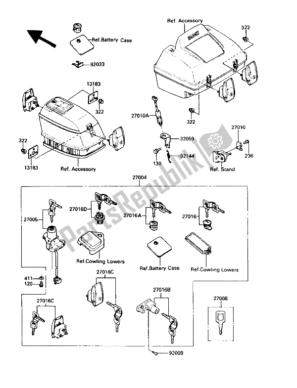 Todas las partes para Switch De Ignición de Kawasaki Voyager XII 1200 1991