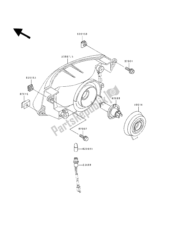 Toutes les pièces pour le Phare (s) du Kawasaki ZZ R 1100 1993