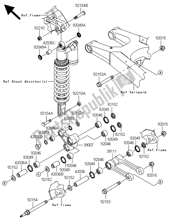 All parts for the Suspension of the Kawasaki KLX 450 2013