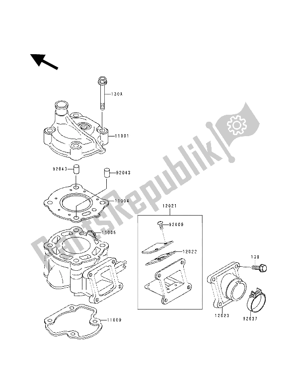 Wszystkie części do G? Owica Cylindra I Cylinder Kawasaki KX 60 1994