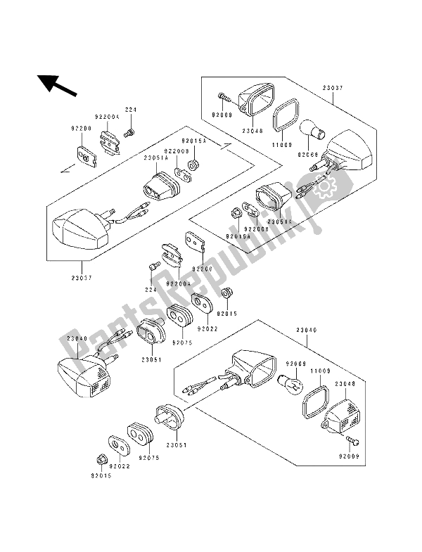 Tutte le parti per il Indicatori Di Direzione del Kawasaki KLE 500 1994