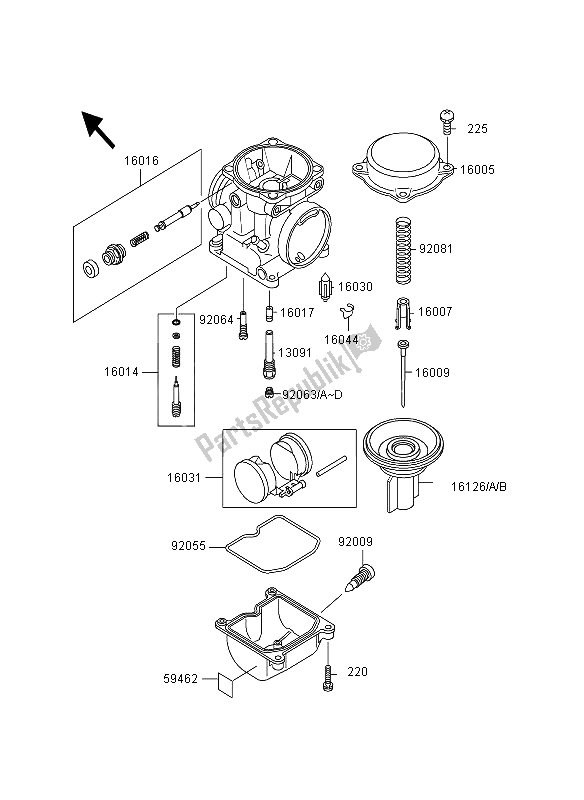 Tutte le parti per il Parti Del Carburatore del Kawasaki GPZ 500S 1995