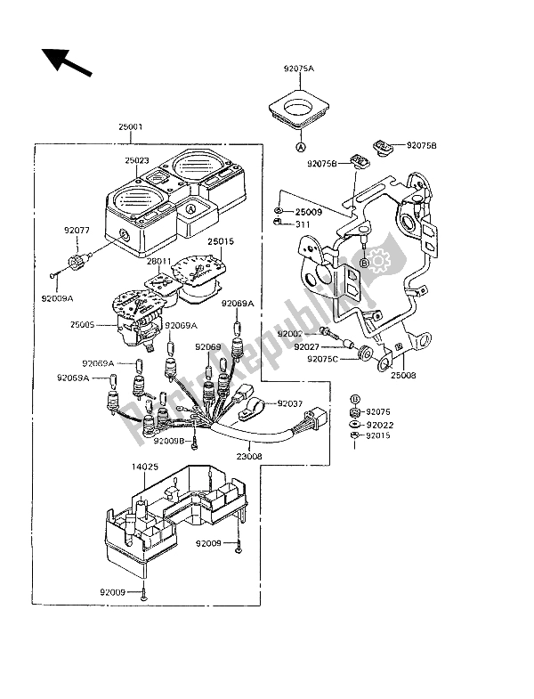 Tutte le parti per il Meter (s) del Kawasaki KLR 600 1993