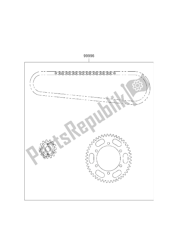 All parts for the Chain Kit of the Kawasaki GPZ 500S 2003