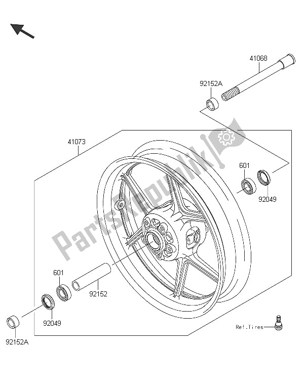 Todas las partes para Buje Delantero de Kawasaki Z 1000 SX 2016