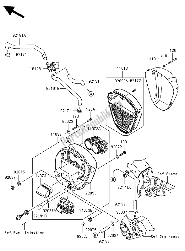 Toutes les pièces pour le Purificateur D'air du Kawasaki VN 2000 2006