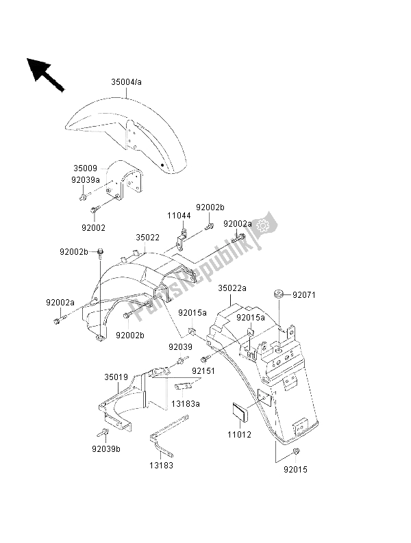 Toutes les pièces pour le Ailes du Kawasaki 1000 GTR 2000