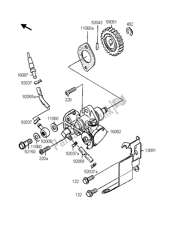 Toutes les pièces pour le La Pompe à Huile du Kawasaki KMX 125 1998