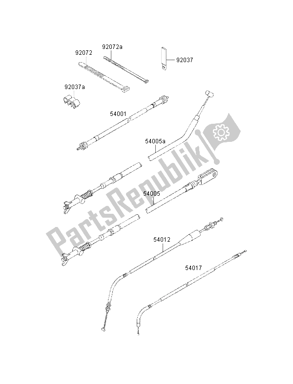 Alle onderdelen voor de Kabels van de Kawasaki KLF 300 4X4 2000