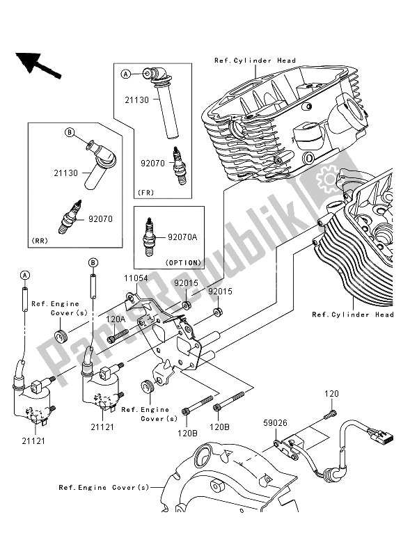 All parts for the Ignition System of the Kawasaki VN 900 Classic 2006