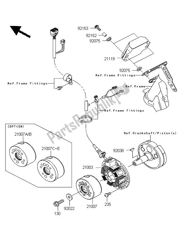 Tutte le parti per il Generatore del Kawasaki KX 125 2006