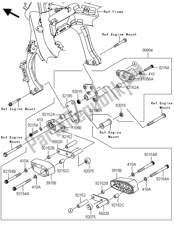 All parts for the Accessory (engine Guard) of the Kawasaki ER 6F 650 2014