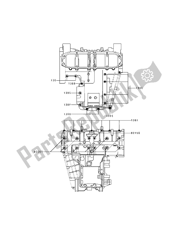 Todas las partes para Patrón De Perno Del Cárter de Kawasaki ZZ R 600 1990