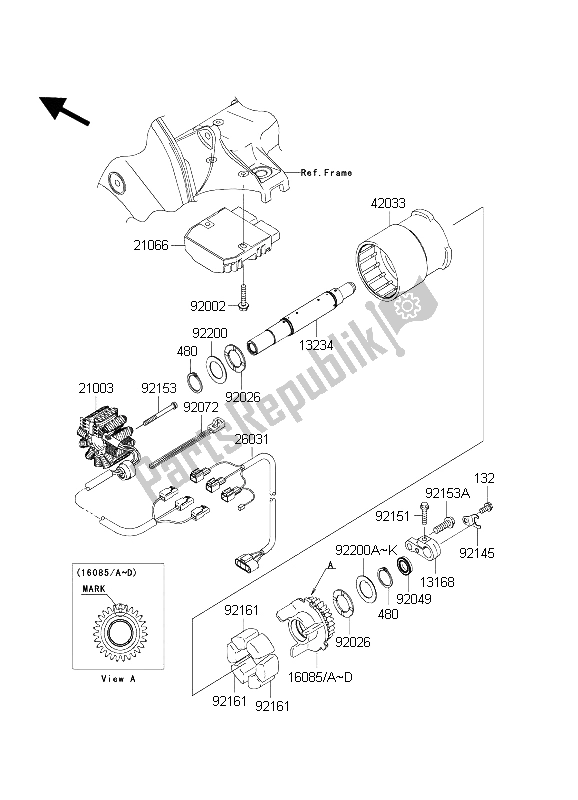 Alle onderdelen voor de Generator van de Kawasaki Ninja ZX 10 RR 1000 2004