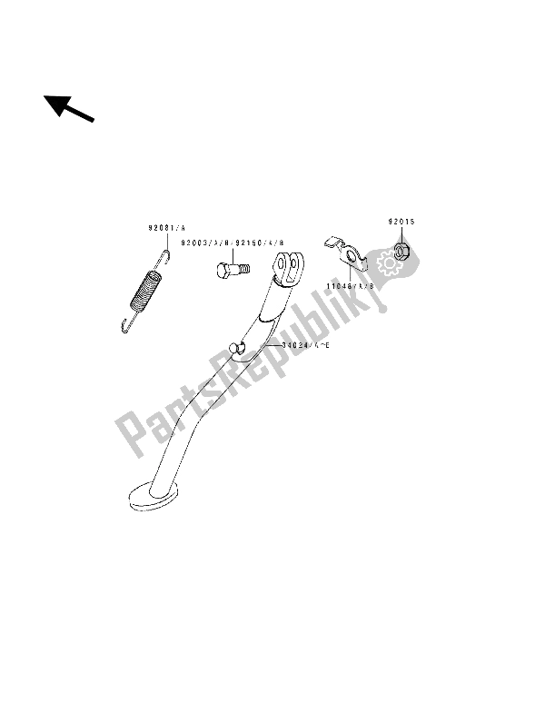 Tutte le parti per il Stand (s) del Kawasaki KLX 250 1994