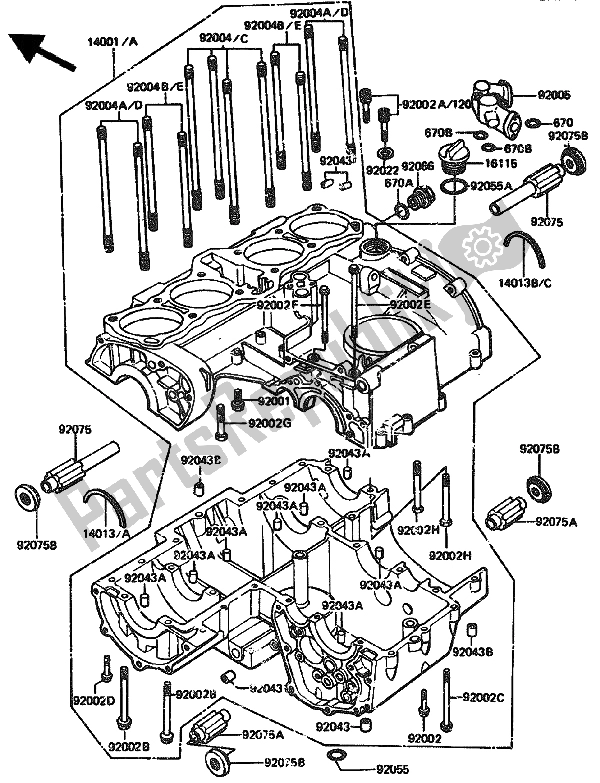 Alle onderdelen voor de Carter van de Kawasaki GPZ 1100 1985
