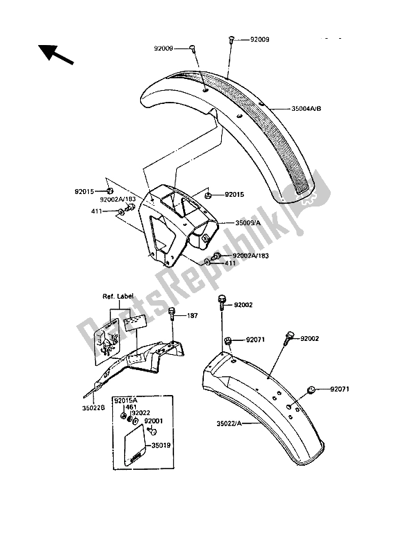 Todas las partes para Defensas de Kawasaki GT 550 1988
