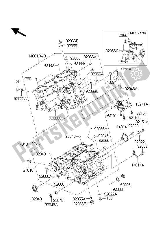 Todas las partes para Caja Del Cigüeñal de Kawasaki Ninja ZX 10 RR 1000 2004