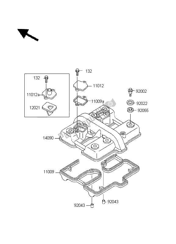 Tutte le parti per il Coperchio Della Testata del Kawasaki EN 500 1999
