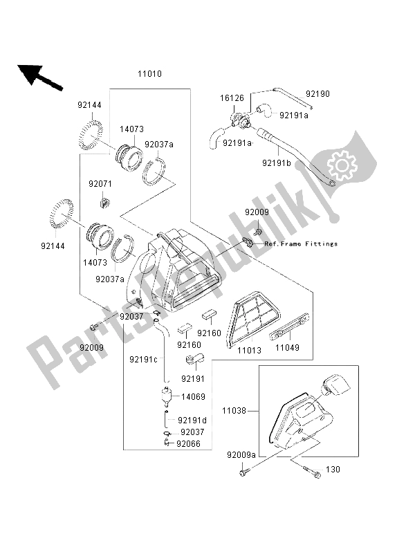 Tutte le parti per il Filtro Dell'aria del Kawasaki EN 500 2002