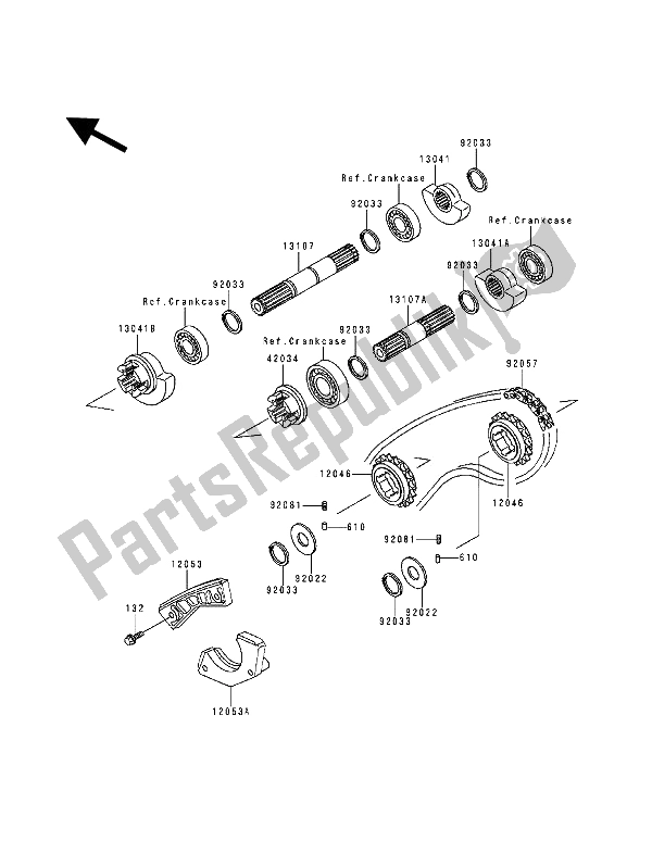 Alle onderdelen voor de Balancer van de Kawasaki KLR 250 1994