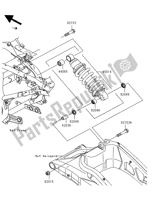 Tutte le parti per il Sospensione E Ammortizzatore del Kawasaki Versys ABS 650 2007