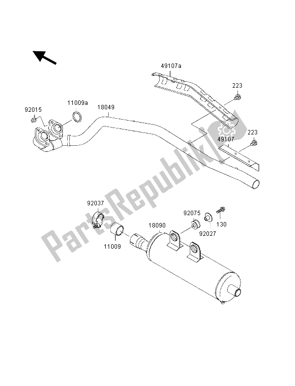 Tutte le parti per il Silenziatore del Kawasaki KVF 400 4X4 2002