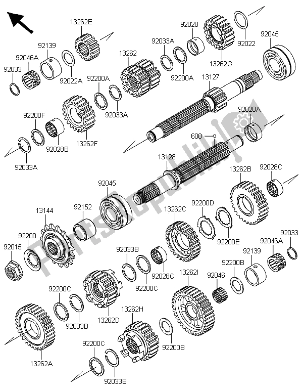 Todas las partes para Transmisión de Kawasaki Z 800 ABS DDS 2013