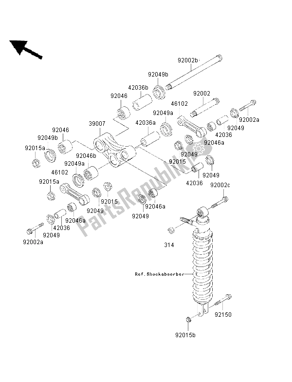 Tutte le parti per il Sospensione del Kawasaki KMX 125 1999