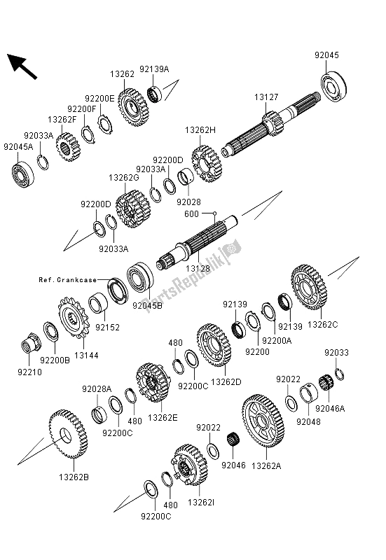 All parts for the Transmission of the Kawasaki ZZR 1400 ABS 2013