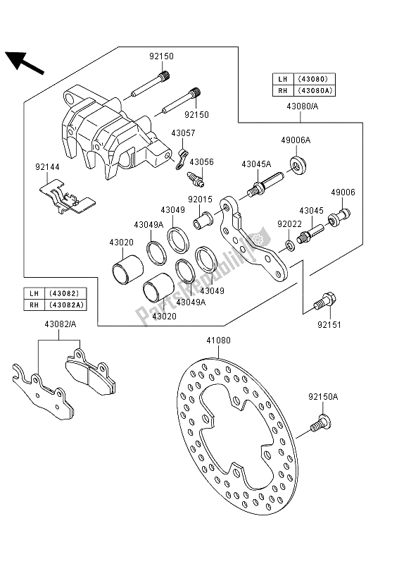 All parts for the Front Brake of the Kawasaki KVF 750 4X4 EPS 2012