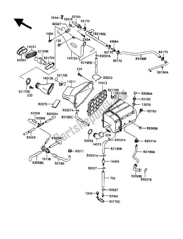 Todas las partes para Filtro De Aire de Kawasaki ZZ R 1100 1992