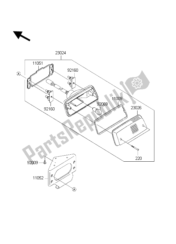 All parts for the Taillight of the Kawasaki KVF 650 Prairie 2002